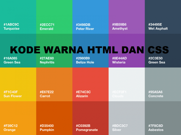 Kode Warna  CSS dan HTML Kode Warna  CSS dan HTML 